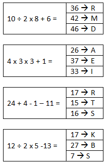 Desk - maths clue
