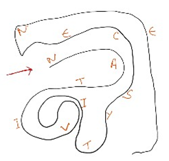 Nativity scene - letter path